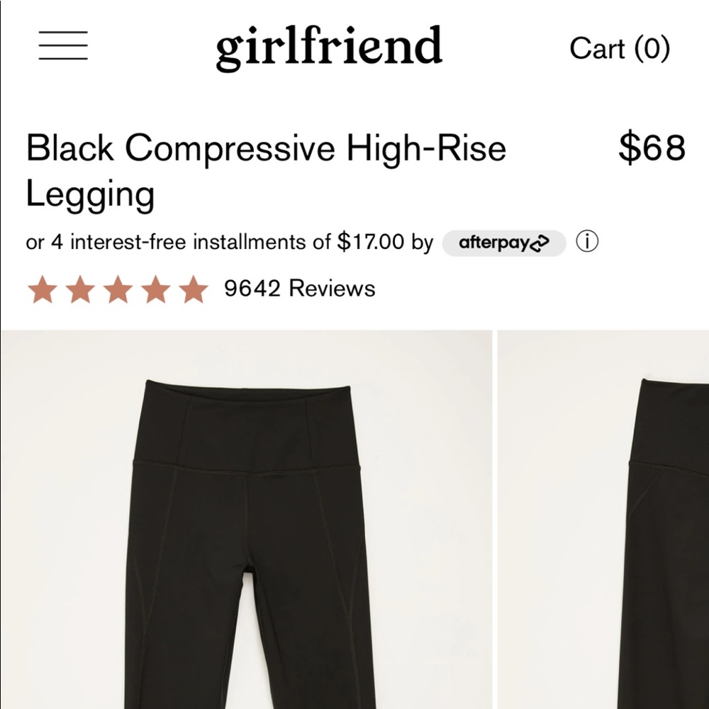 Girlfriend Collective High Rise Legging - Black S